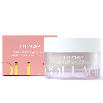 Crema anti-aging de noapte pentru fata si gat Collagen Bakuchiol, 50ml, Trimay
