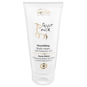 Crema de corp hranitoare cu Acid Hialuronic Goat Milk, 200ml, Vellie