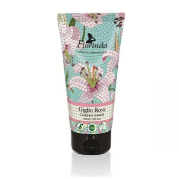 Crema de Maini Vegetala cu Parfum de Crin Roz - La Dispensa Florinda Crema Mani Giglio Rosa, 75 ml