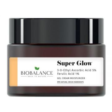 Crema-Gel Iluminatoare cu Acid Ascorbic 5% + Acid Ferulic 1%, Antirid, Impotriva Petelor Pigmentare - Bio Balance Super Glow Gel Cream Moisturizer, 50 ml