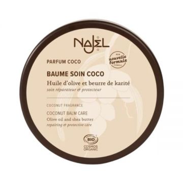 Balsam Reparator cu Unt de Shea si Cocos pentru Par si Corp - Najel Coconut Balm Care, 100 g Balsam Reparator cu Unt de Shea si Cocos pentru Par si Corp - Najel Coconut Balm Care, 100 g