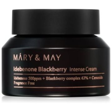 MARY & MAY Idebenone + Blackberry Complex Intensive Total Care Cream crema hidratanta cu efect iluminator cu efect antirid