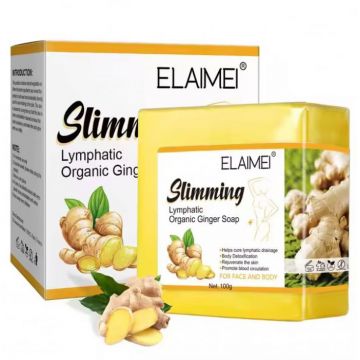 Sapun cu Ghimbir Organic pentru Slabit si Drenaj Limfatic, Efect Detoxifiant, Elaimei, 100 g Sapun cu Ghimbir Organic pentru Slabit si Drenaj Limfatic, Efect Detoxifiant, Elaimei, 100 g