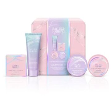 Baylis & Harding Jojoba, Vanilla & Almond Oil set cadou cutie de metal