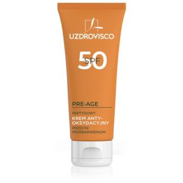 Uzdrovisco Pre-Age Peptide Antioxidant Cream SPF 50 crema de zi protectoare SPF 50