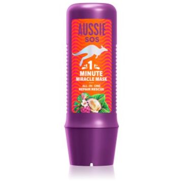 Aussie 1 Minute Miracle Repair Rescue Masca intens hrănitoare pentru păr uscat și deteriorat