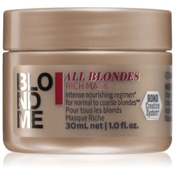 Schwarzkopf Professional Blondme All Blondes Rich masca hranitoare pentru par aspru.