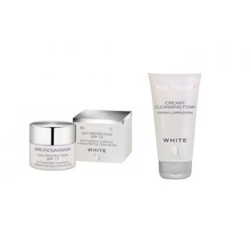 Set luminozitate Bruno Vassari: White Day Protection SPF 15 50ml + Creamy Cleansing Foam 150ml