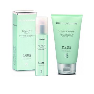 Set ten gras Bruno Vassari: Balance Fluid + Cleansing Gel