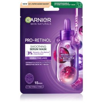 Garnier Skin Naturals Pro-Retinol mască textilă pentru netezire