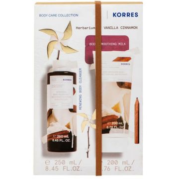 Pachet Vanilla Cinnamon Gel de dus 250ml + Lapte de corp 200ml, Korres