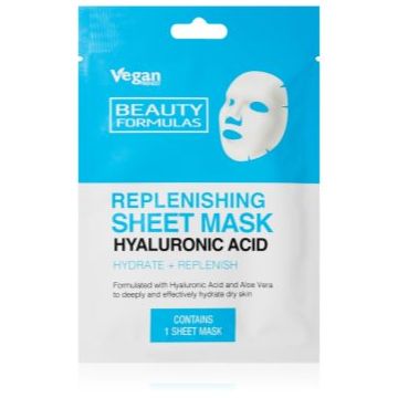 Beauty Formulas Hyaluronic Acid mască textilă nutritivă
