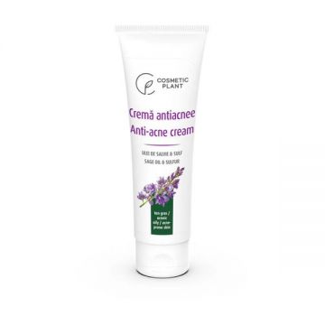 Crema Antiacnee cu Ulei de Salvie si Sulf - Cosmetic Plant pentru Ten Gras / Acneic, 50 ml