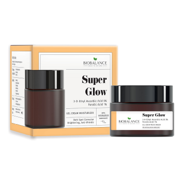 Crema-gel iluminatoare cu Acid Ascorbic 5% + Acid Ferulic 1%, antirid, Super Glow, 50 ml, Bio Balance