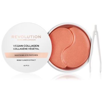 Revolution Skincare Rose Gold Vegan Collagen masca hidrogel pentru ochi cu efect calmant
