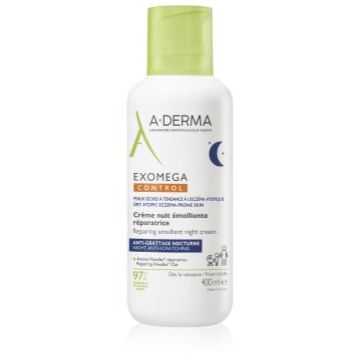 A-Derma Exomega Control Repairing Emollient Night Cream crema regeneratoare de noapte contra zgârierii