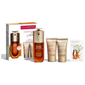 Clarins Double Serum & Nutri-Lumière Collection set cadou pentru ten matur