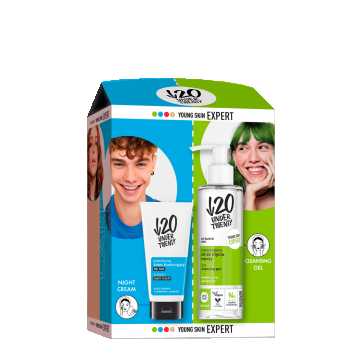 Set Gel de curatare 190ml + Crema matifianta de noapte cu prebiotice 50ml, Under20