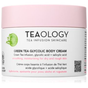 Teaology Green Tea Glycolic Body Cream crema de corp hidratanta cu efect de netezire