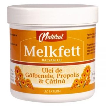 Balsam cu Ulei de Galbenele, Propolis si Catina - Adya Green Pharma Natural Melkfett, 250 ml