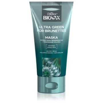 Biovax Glamour Ultra Green For Brunettes masca tonifianta si hranitoare pentru nuante de par castaniu