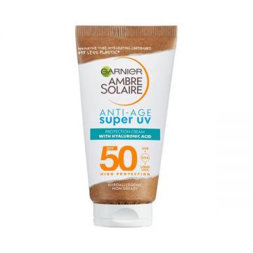 Crema anti - imbatranire cu protectie solara, Garnier Ambre Solaire, Anti-Age Super UV, SPF 50, 50 ml