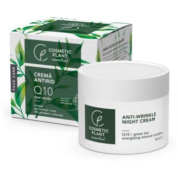 Crema Antirid de Noapte Q10 + Ceai Verde Cosmetic Plant, 50ml