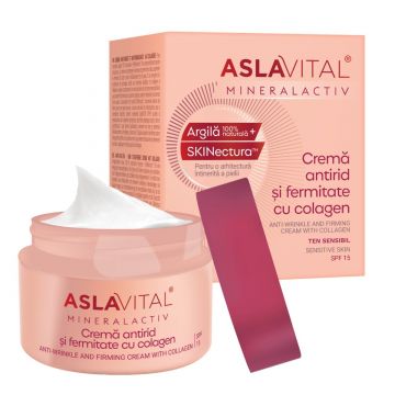 Crema antirid si fermitate cu colagen MineralActiv, 50ml, Aslavital