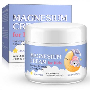Crema cu Magneziu pentru Copii cu Unt de Shea, Aloe Vera si Galbenele, Calm, Relaxare si Somn Linistit, NOVA KISS  , 150 g