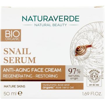 Crema de fata antirid bio cu extract de melc, 50ml, Natura Verde