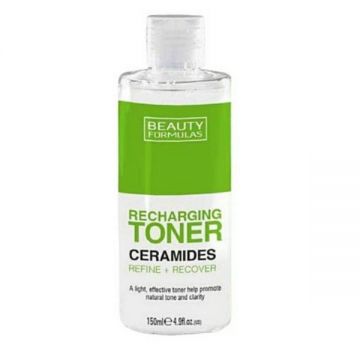 Lotiune tonica revitalizanta, cu Ceramide, Vegan, pentru redefinirea si refacerea tenului, Beauty Formulas, 150 ml