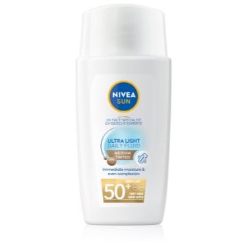 NIVEA SUN Ultra Light Fluid nuantator cu textura usoara SPF 50+