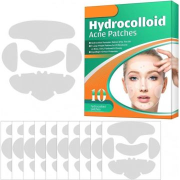Plasturi Hidrocoloidali pentru Acnee din Gel de Calitate Medicala, 10 bucati, NOVA KISS