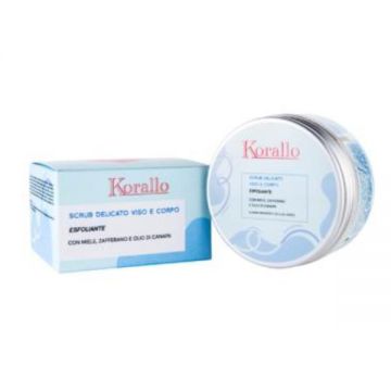 Scrub Bio Fata si Corp cu Miere, sofran si Ulei de Canepa Korallo, 100 ml