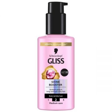 Ser de Stralucire pentru Par - Schwarzkopf Gliss Shine Booster with Haptiq System for Dull and Brittle Hair, 100 ml
