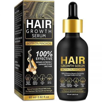 Ser Premium cu Minoxidil si Biotina pentru Repararea Scalpului si Regenerarea Parului Extrem de Deteriorat, NOVA KISS  , 60 ml