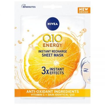 SHORT LIFE - Masca Tip Servetel cu Coenzima Q10 si Vitamina C - Nivea Q10 Energy, 1 buc