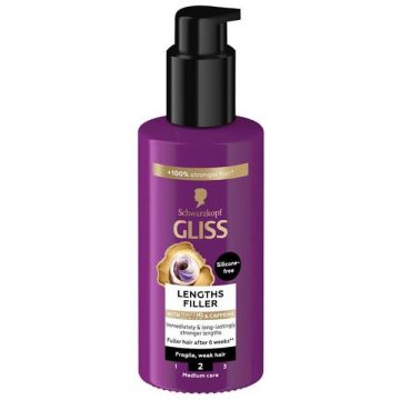 Tratament pentru Par Fragil - Schwarzkopf Gliss Lengths Filller with Haptiq System and Caffeine dor Fragile, Weak Hair, 100 ml