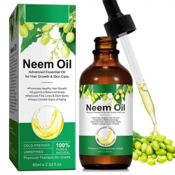 Ulei Premium de Neem, 100% Natural  Pur pentru Cresterea Parului si Ingrijirea Pielii, 60 ml