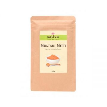 Argila Multani Mitti, – Sattva Ayurveda, 100 f Argila Multani Mitti, – Sattva Ayurveda, 100 f