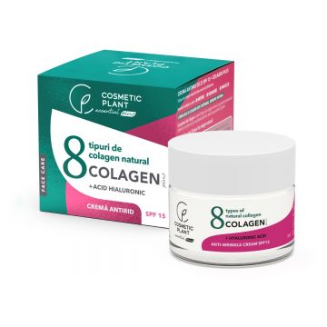 Crema antirid cu SPF 15 Colagen Plus, 50ml, Cosmetic Plant Crema antirid cu SPF 15 Colagen Plus, 50ml, Cosmetic Plant