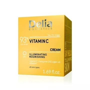 Crema de fata iluminatoare si nutritiva cu Vitamina C, 50ml, Delia Cosmetics Crema de fata iluminatoare si nutritiva cu Vitamina C, 50ml, Delia Cosmetics