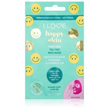 I Love Happy Skin mască cu argilă cu ulei din arbore de ceai