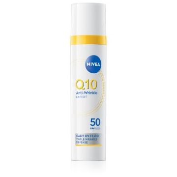 NIVEA Q10 Anti-Wrinkle fluid cu o consistenta usoara SPF 50