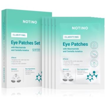 Notino Clarifying Brightening Bio-Cellulose Eye Patches Set with Niacinamide and Centella Asiatica masca iluminatoare zona ochilor