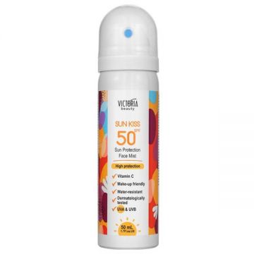 Spray Protectie Solara pentru Fata - Camco, Victoria Beauty Sun Protection Face Mist SPF50 Sun Kiss, 100 ml