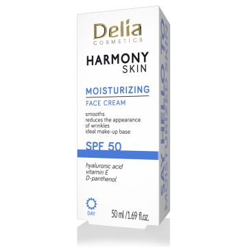 Crema de fata hidratanta cu SPF50 Harmony Skin, 50ml, Delia Cosmetics Crema de fata hidratanta cu SPF50 Harmony Skin, 50ml, Delia Cosmetics