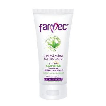Crema de maini cu SPF10 si ceai verde Extra Care, 100ml, Farmec