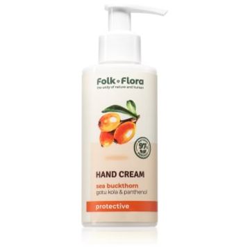 Folk & Flora Sea Buckthorn crema protectoare pentru maini cu efect de nutritiv