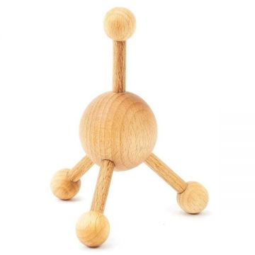 Instrument de Masaj cu Puncte din Lemn, pentru Masaj Directionat pentru Spate, Gat, Umeri si Piept, Natur - Tuuli, 1 buc